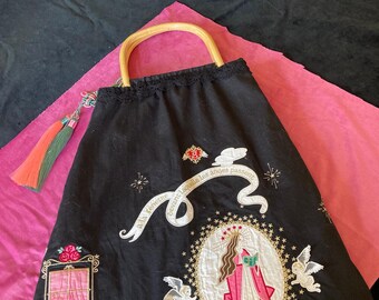 Borsa da sera "Les Anges" pezzo unico gotico lolita steampunk insolito regalo di nozze upcycling per il suo regalo di laurea