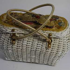 Sac à main vintage 1960 Golden LIon pièce unique retro chic insolite steampunk upcycling purse embellished bag cadeau pour elle image 4