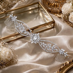 Silver Leaf Bridal Hair Piece - Etsy display picture 3