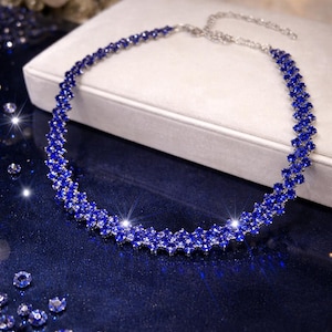 Gold Tennis Necklace for Women, Cubic Zirconia Diamond Look Necklace, Bridal Wedding Jewelry, Elegant Anniversary Gift