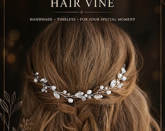 Adorno para el cabello de novia con perlas y cristales, adorno para el cabello de boda, tocado de novia, accesorio para el cabello de boda con perlas, adorno para el cabello de novia estilo boho, diadema de novia