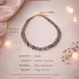 Gold Tennis Necklace for Women, Cubic Zirconia Diamond Look Necklace, Bridal Wedding Jewelry, Elegant Anniversary Gift
