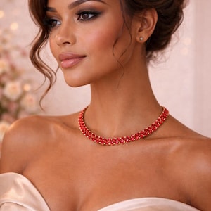 Gold Tennis Necklace for Women, Cubic Zirconia Diamond Look Necklace, Bridal Wedding Jewelry, Elegant Anniversary Gift