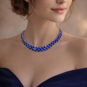Gold Tennis Necklace for Women, Cubic Zirconia Diamond Look Necklace, Bridal Wedding Jewelry, Elegant Anniversary Gift