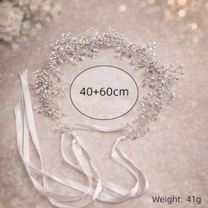 Handmade Bridal Crystal Hair Vine Silver Wedding Headpiece Pearl Leaf Crown Romantic Bride Hair Accessory