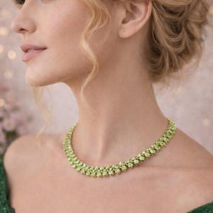 Gold Tennis Necklace for Women, Cubic Zirconia Diamond Look Necklace, Bridal Wedding Jewelry, Elegant Anniversary Gift