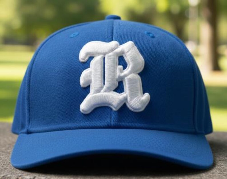 3D Puff Old English Letter R Embroidery Design - Cap Size - Etsy