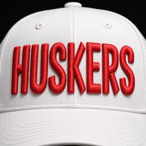HUSKERS 3D Puff Machine Embroidery Design Instant Download