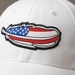 Diseño de bordado de la bandera estadounidense / Parche patriótico para gorra de EE. UU. (Descarga digital)