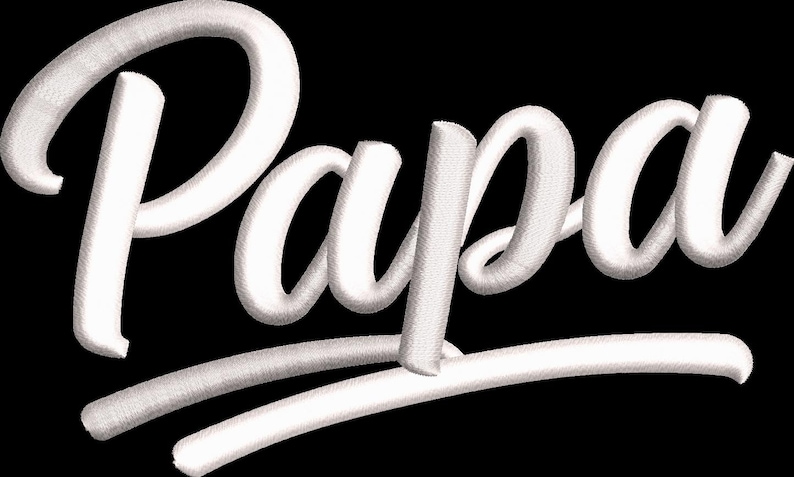 Script Papa 3D Puff Papa Embroidery Design, Script Font, Hat Machine File (digital ...