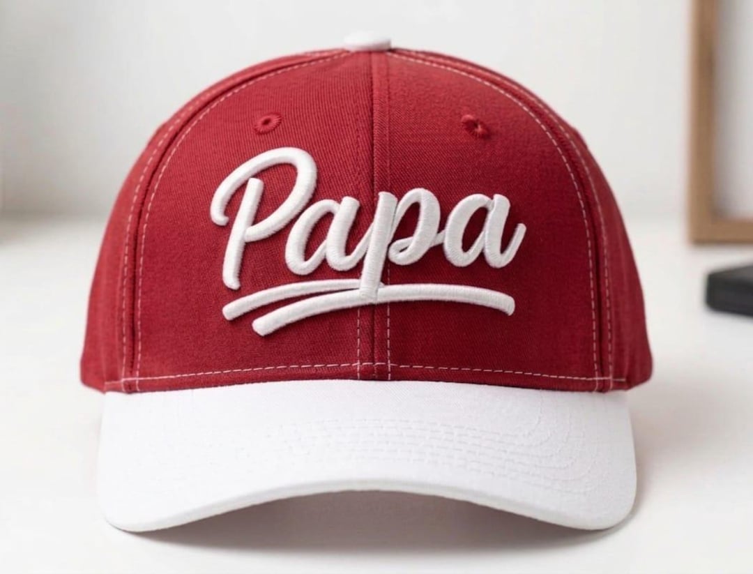Script Papa 3D Puff Papa Embroidery Design, Script Font, Hat Machine File (digital ...