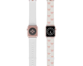Uhrenarmband mit Schleife: Zartrosa ästhetisches Uhrenarmband, Neutrales Coquette Design