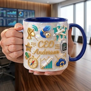 Personalized CEO Network Mug, Global Connection Gift, Tech Leadership Cup, Digital Business Mug, Corporate Executive Gift, Innovation Mug