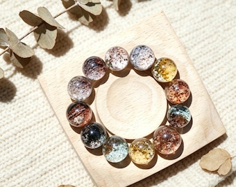 Bracelet en quartz de jardin Nature AAAA 15 mm, cristal de guérison fantôme lodolite scénique pour la manifestation