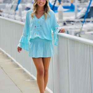 blue pom pom dress Navy Off Shoulder Pom Pom Dress main image 0