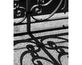 Antique and Distressed Decorative Wrought Iron Railing Shadow 1466