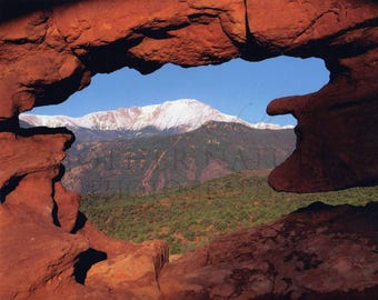 Pikes Peak through the Siamese Twins at Garden of the Gods in Colorado Springs, Colorado 46