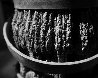 Antique Wooden Post with Metal Braces 2782