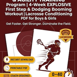 Youth Lacrosse Speed & Agility Training Program | 4 Week Explosive First Step and Dodging Workout | Lacrosse Conditioning