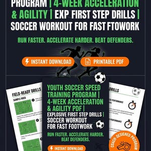Youth Soccer Speed Training Program | 4-Week Acceleration & Agility PDF | Explosive First Step Drills