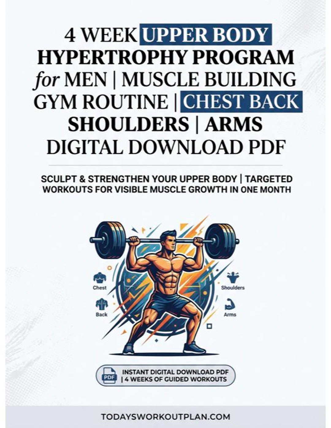 Hypertrophy Programming 4 Week Upper Body Hypertrophy Program for Men - Etsy
