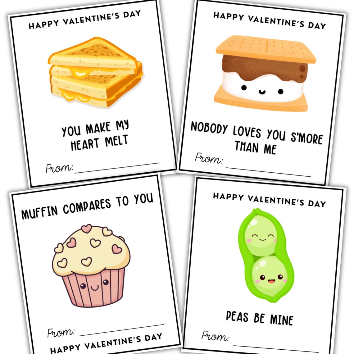 Valentine’s Day Cards for Kids Printable | 18 Food Pun Valentines ...