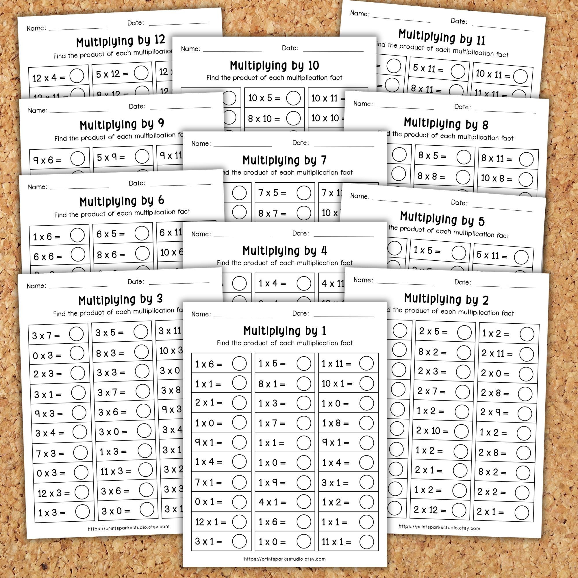 Multiplication Fact Fluency Worksheets | 1–12 Times Tables | Printable ...