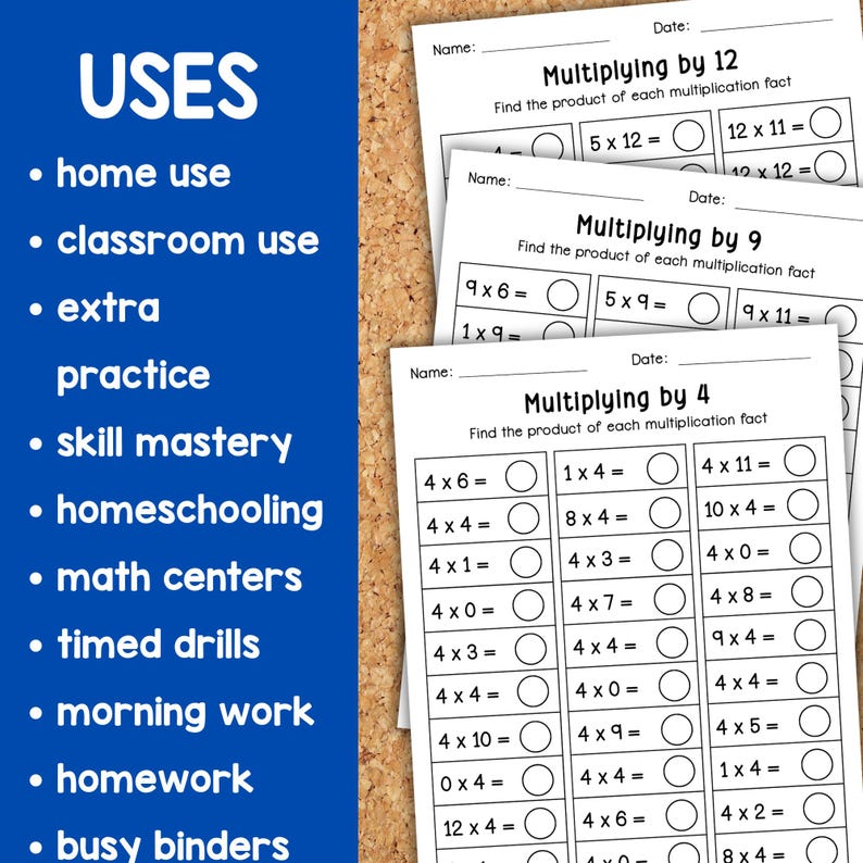 Multiplication Fact Fluency Worksheets | 1–12 Times Tables | Printable ...