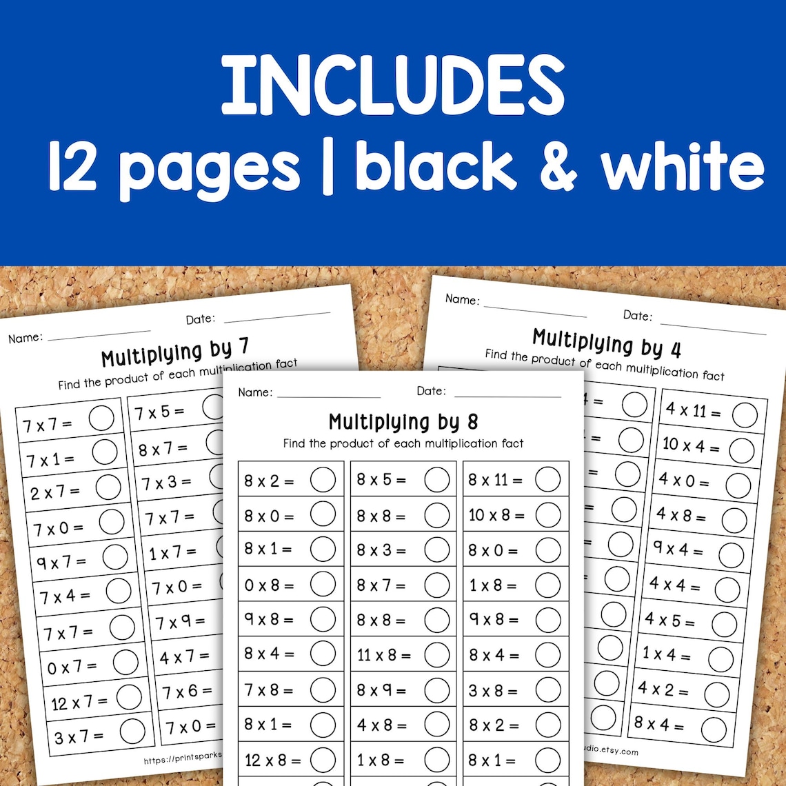 Multiplication Fact Fluency Worksheets | 1–12 Times Tables | Printable ...