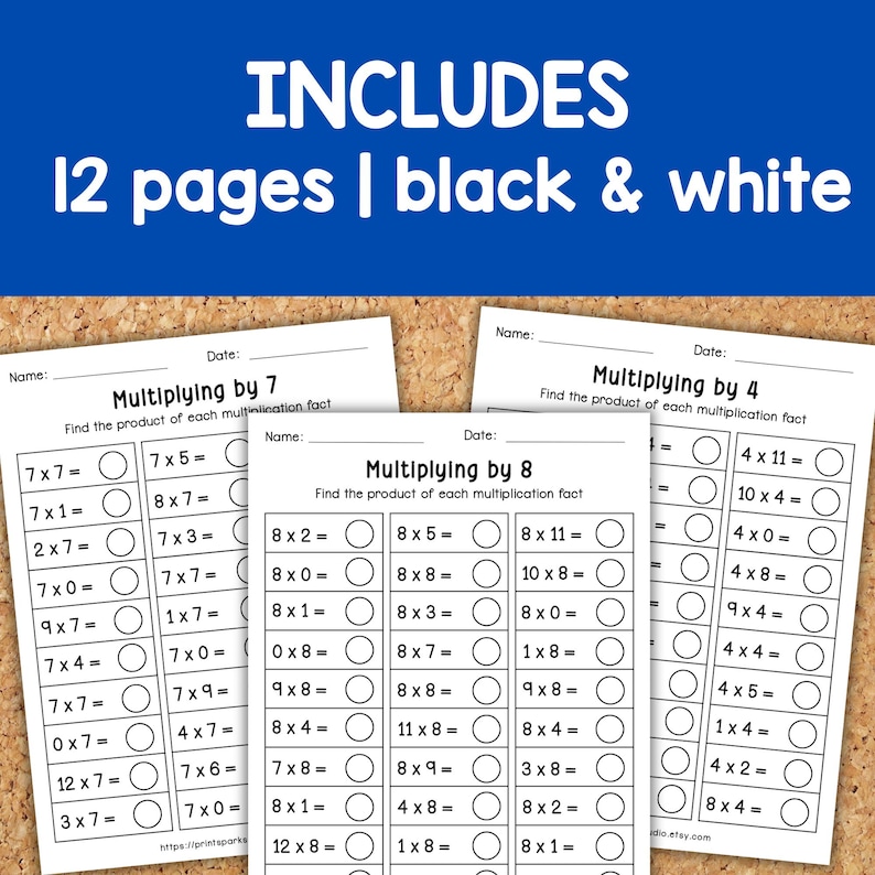 Multiplication Fact Fluency Worksheets | 1–12 Times Tables | Printable ...