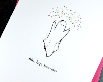 Hip, Hip, Boo-Ray! / Ghost Celebration Card