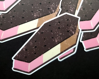 Coffin Neapolitan Ice Cream Sandwich Sticker