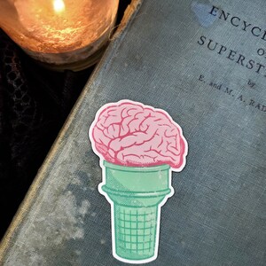Brain Ice Cream Cone / Brain Freeze Sticker image 2