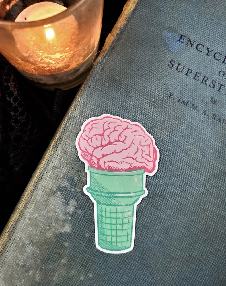 Brain Ice Cream Cone / Brain Freeze Sticker image 2