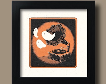 Gramophone and Ghosts Art Print (unframed)