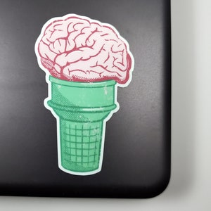 Brain Ice Cream Cone / Brain Freeze Sticker image 4