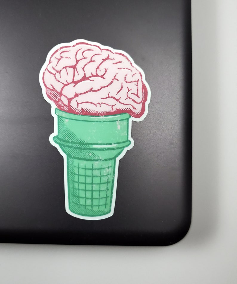 Brain Ice Cream Cone / Brain Freeze Sticker image 4