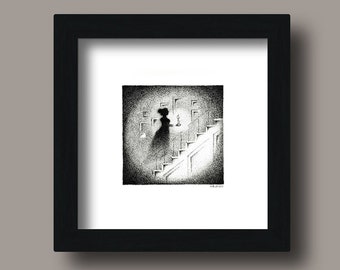 Shadow Ghost on Staircase Art Print (unframed)