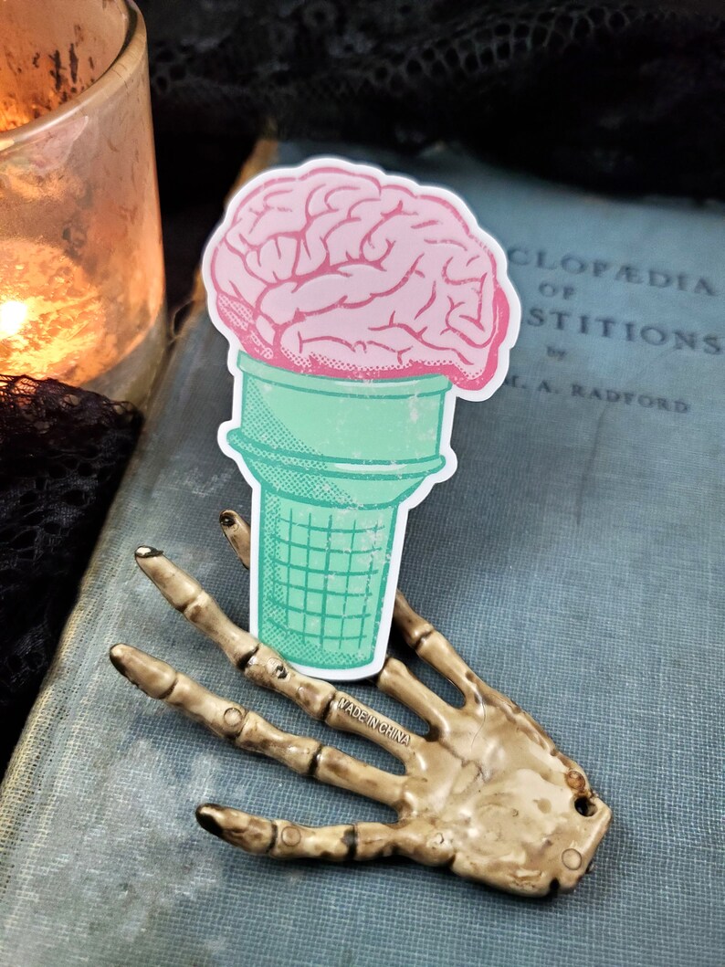 Brain Ice Cream Cone / Brain Freeze Sticker image 3