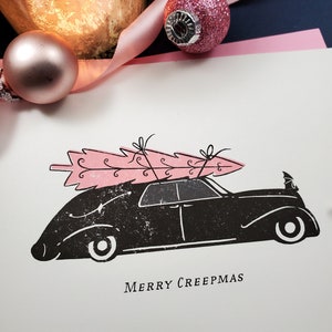Merry Creepmas / Hearse and Christmas Tree Card image 2