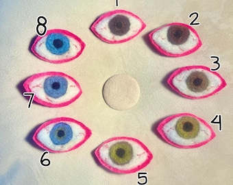 Needle Felted Eyeball Pin