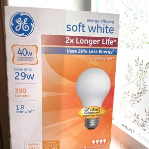 Bombillas halógenas GE de luz blanca cálida, reemplazo de bombillas incandescentes de 40 W, 390 lúmenes, fabricadas en EE. UU.