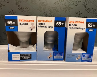3 Sylvania BR30 65 watt Incandescent Indoor Floods (130V, 540 Lumens) soft white
