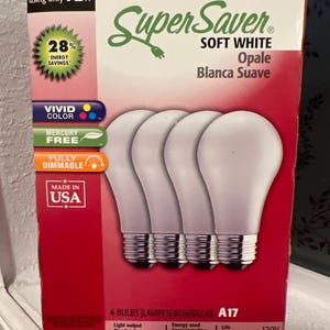 Bombillas Sylvania de 100 vatios, luz blanca extra suave, tipo A17, regulables, paquete de 3