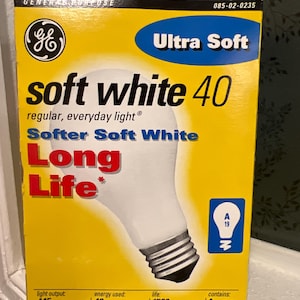 GE 40 Watt Incandescent Soft White Light Bulbs - , Dimmable, NOS 4-Pack