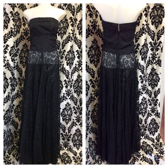 Stunning 40's Taffeta and Lace Evening Gown