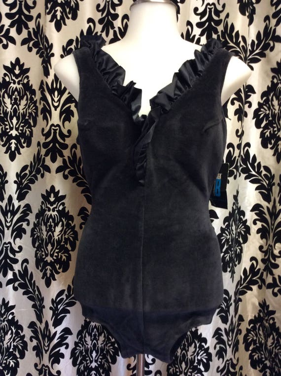 Fabulous Velvet Swimsuit with Satin Ruffles Mint C