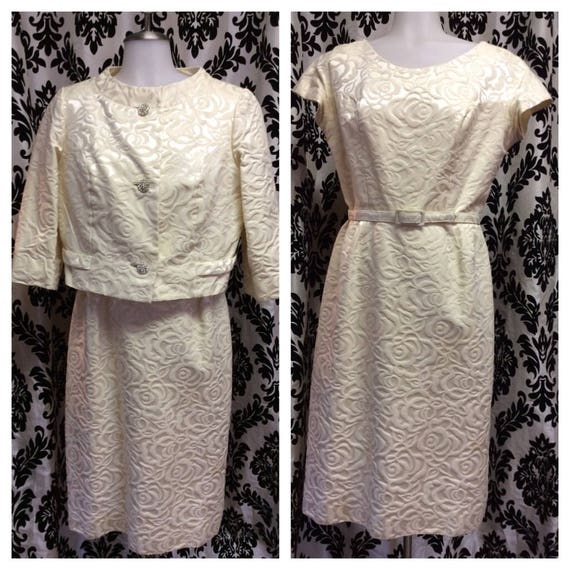 1950's Ivory Rose Dress Set