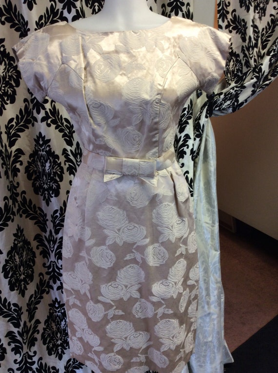 Beige & Ivory 1950's Floral Dress Set