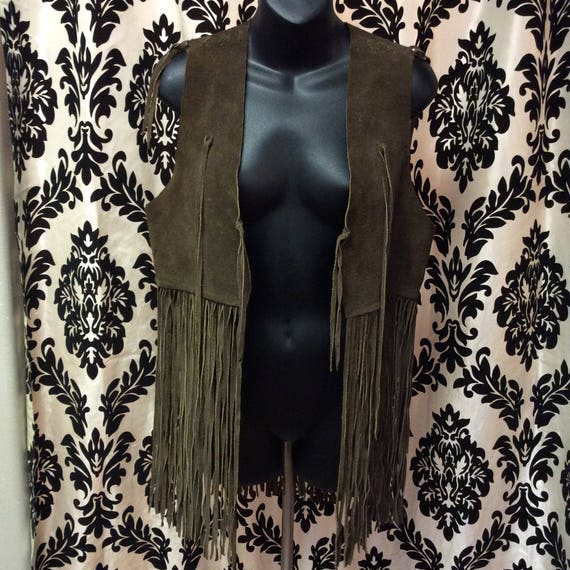 1960's Genuine Suede Leather Fringe Vest